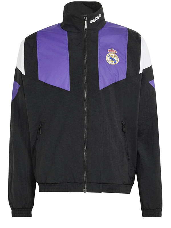 Real madrid windbreaker jacket mens black purple tracksuit 2026-2027