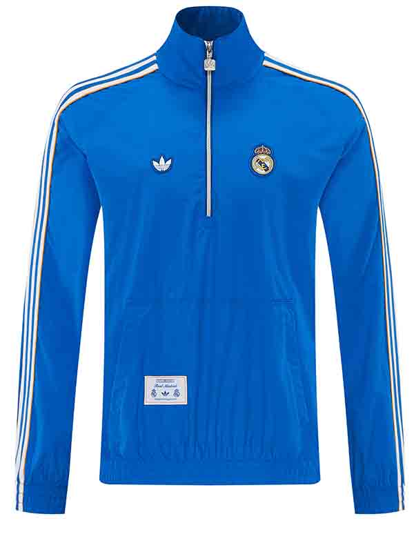 Real madrid windbreaker jacket mens blue training tracksuit 2026-2027