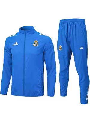Real madrid windbreaker jacket mens training blue tracksuit 2025-2026