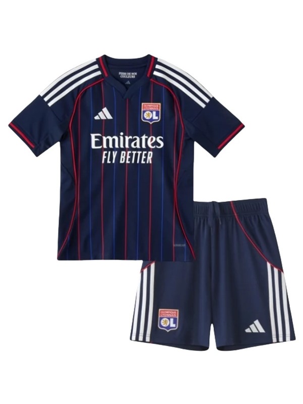 Olympique lyon away kids kit childrens jersey 2025-2026