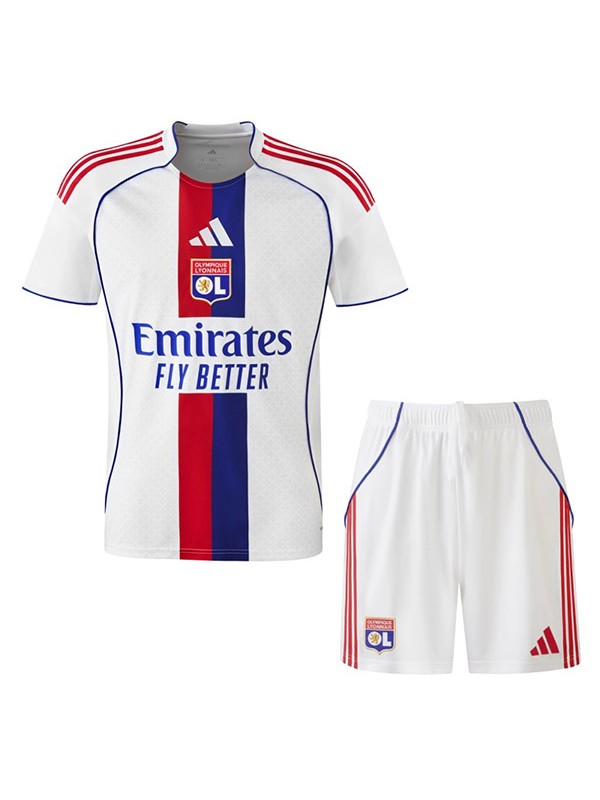 Olympique lyon home kids kit childrens jersey 2025-2026