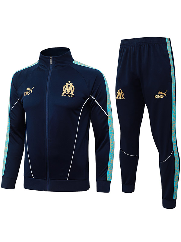 Olympique de Marseille jacket mens dark blue training tracksuit 2025-2026