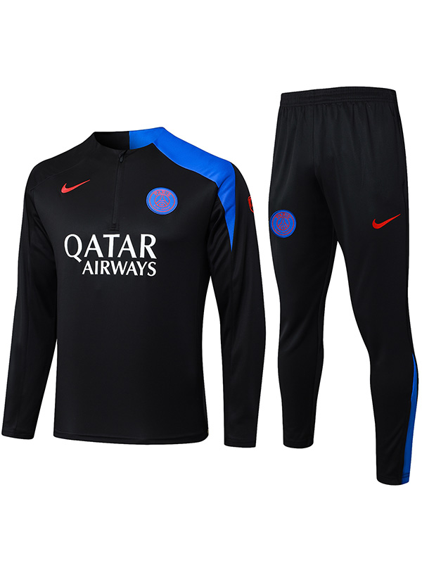 Paris saint-germain tracksuit mens black blue training kit 2025-2026