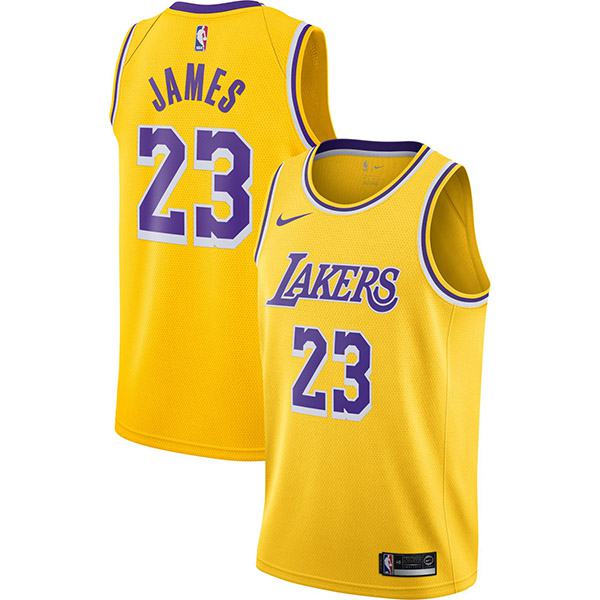 Los Angeles Lakers Lebron James 23 Yellow Nba Basketball Swingman ...