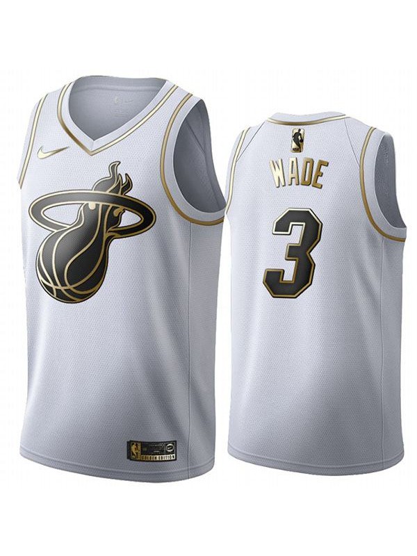All Star Game Miami Heat 3 Dwyane Wade White Gold Basketball Edition ...