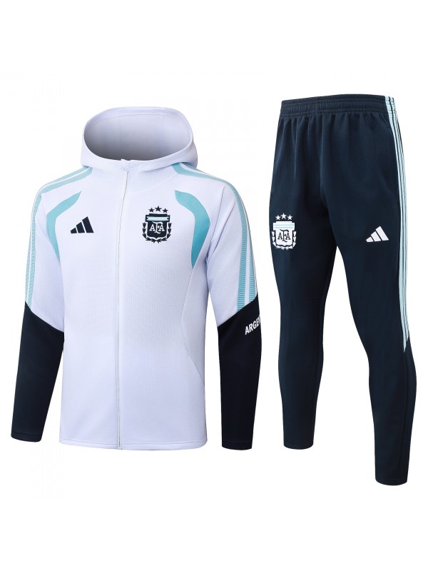 Argentina hoodie jacket mens white black training tracksuit 2026-2027