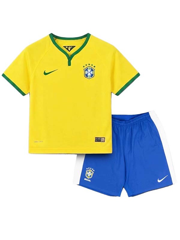Brazil home kids kit childrens retro jersey 2014