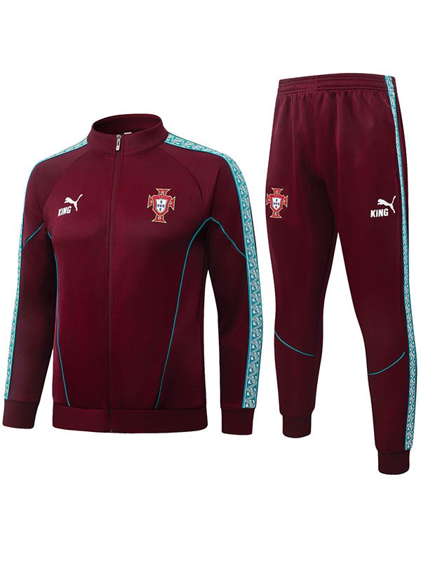 Portugal jacket mens dark red training tracksuit 2026-2027
