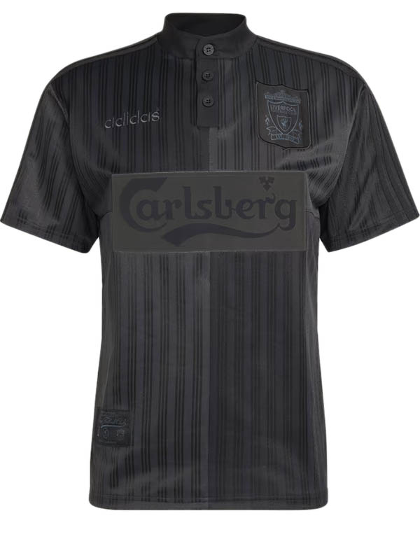 Liverpool away goalkeeper jersey mens black retro shirt 1995-1996