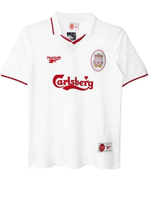 Liverpool white jersey mens retro shirt 1996-1997