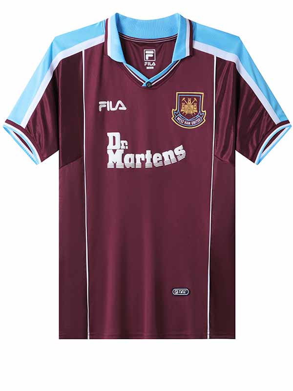West ham united home jersey mens retro shirt 1999-2001