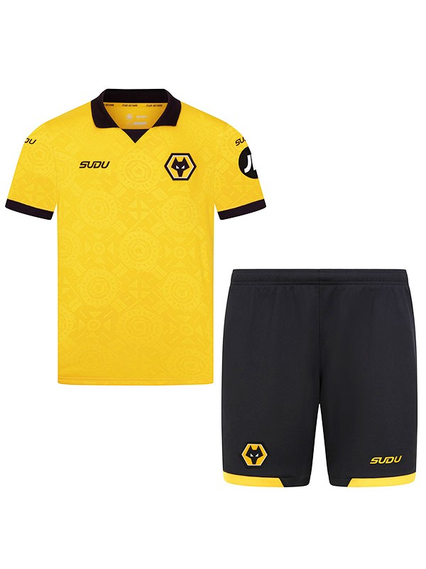 Wolverhampton Wanderers home kids kit childrens jersey 2025-2026