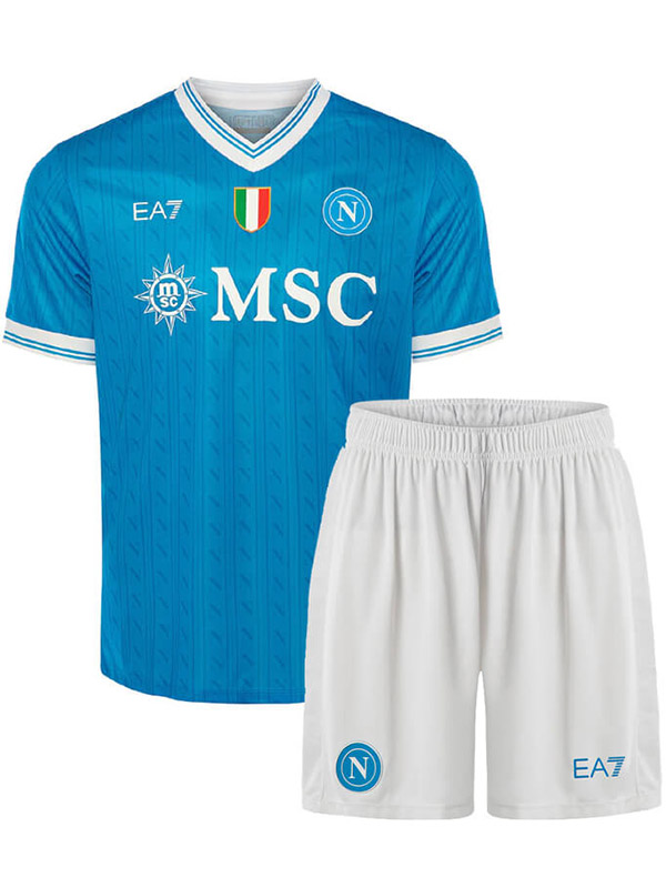 SSC Napoli home kids kit childrens jersey 2025-2026